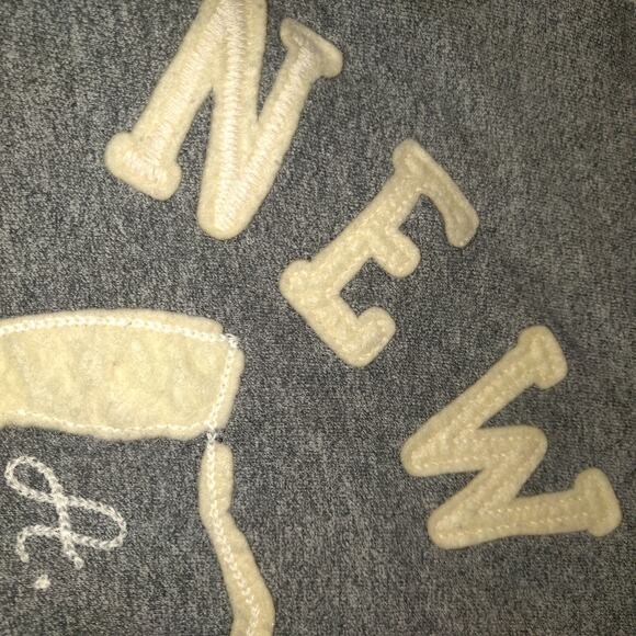 Vintage Y2K American Eagle Gray Hoodie Womens L Chain Embroidery NEW YORK - Picture 10 of 16